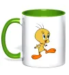 Чашка з кольоровою ручкою Tweety Зелений фото