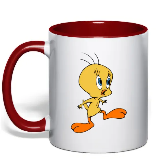 Чашка з кольоровою ручкою Tweety Червоний фото