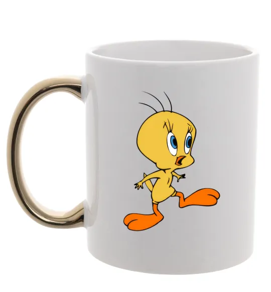 Чашка з кольоровою ручкою Tweety Золото фото
