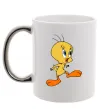 Чашка з кольоровою ручкою Tweety Срібло фото
