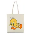 Эко-сумка Shocked Tweety Бежевый Эко-сумка Shocked Tweety Бежевый фото
