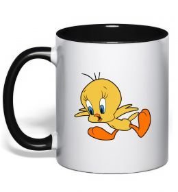 Чашка с цветной ручкой Shocked Tweety