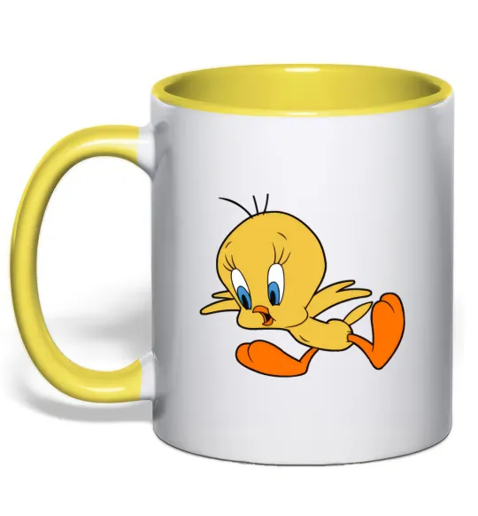 Чашка с цветной ручкой Shocked Tweety Лимонный фото
