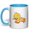 Чашка с цветной ручкой Shocked Tweety Голубой фото