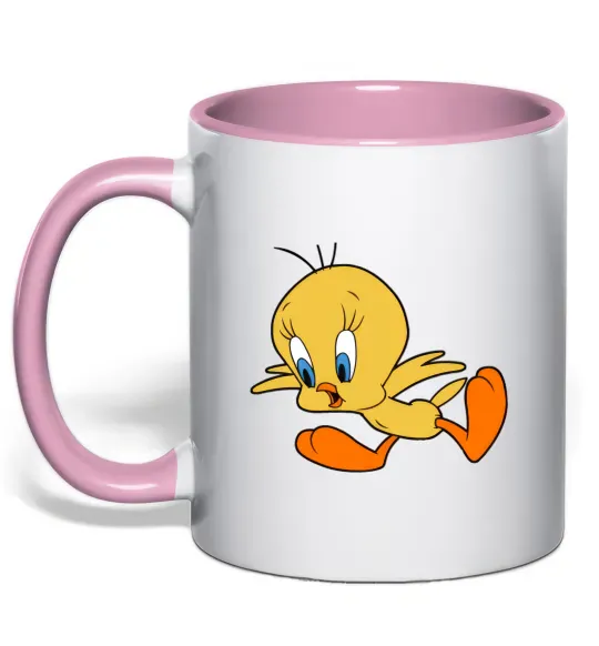 Чашка с цветной ручкой Shocked Tweety Нежно розовый фото