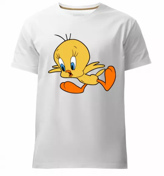 Мужская премиум футболка Shocked Tweety Белый фото