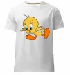 Мужская премиум футболка Shocked Tweety Белый фото