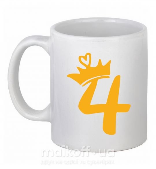 Чашка керамическая 4 crown Белый фото