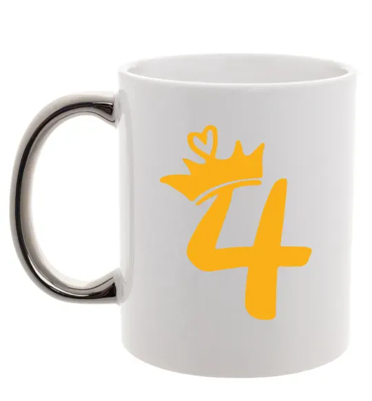 Чашка с цветной ручкой 4 crown Серебро фото