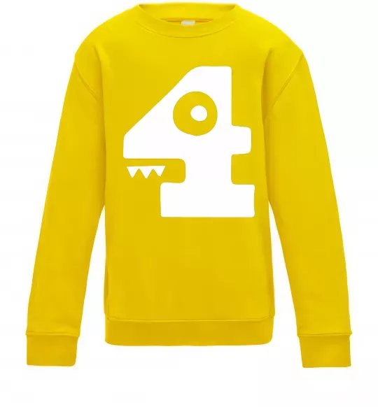 Дитячий світшот Four цифра 4 Сонячно жовтий фото