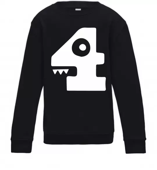 Дитячий світшот Four цифра 4 Чорний фото