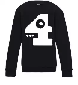 Дитячий світшот Four цифра 4 Чорний фото