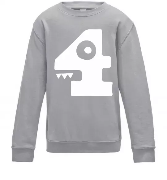 Дитячий світшот Four цифра 4 Сірий меланж фото