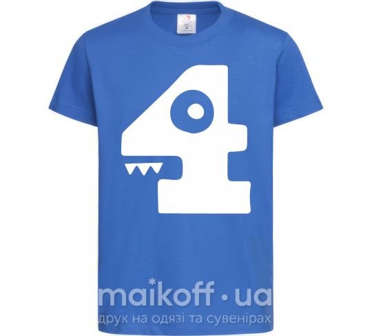 Детская футболка Four цифра 4 Ярко-синий фото