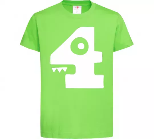 Детская футболка Four цифра 4 Лаймовый фото