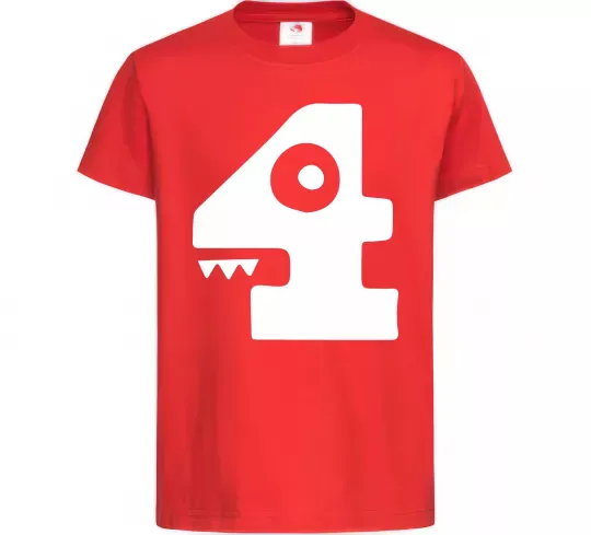 Детская футболка Four цифра 4 Красный фото