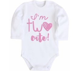 Детский боди I am two cute надпись