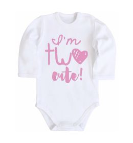 Детский боди I am two cute надпись