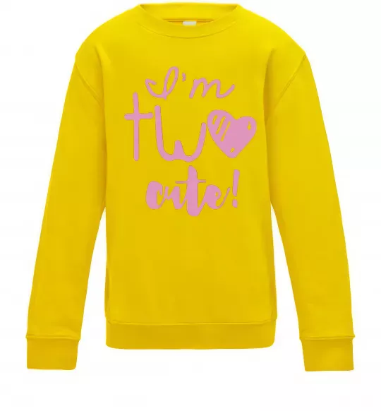 Дитячий світшот I am two cute надпись Сонячно жовтий фото