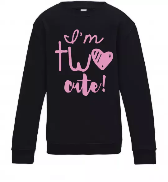 Дитячий світшот I am two cute надпись Чорний фото