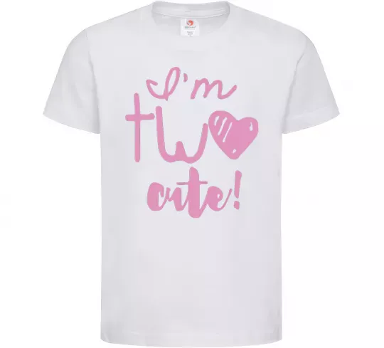 Детская футболка I am two cute надпись Белый фото
