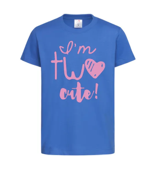 Дитяча футболка I am two cute надпись Яскраво-синій фото