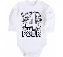 Детский боди 4 - Four Белый фото