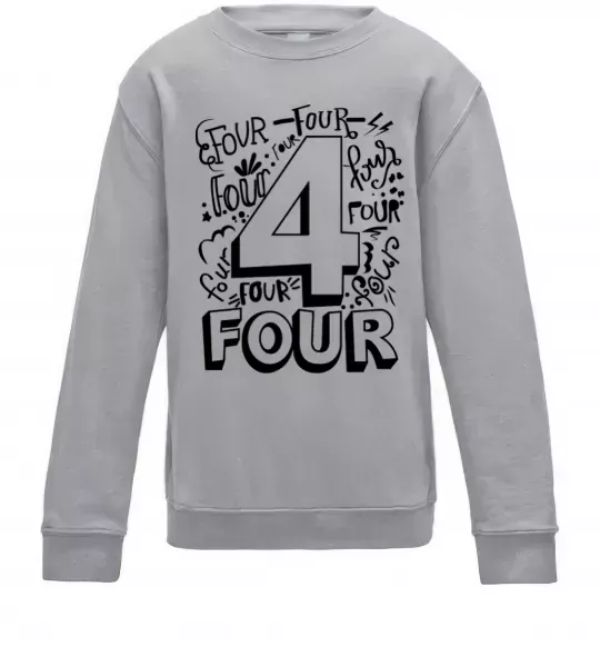 Детский Свитшот 4 - Four Серый меланж фото