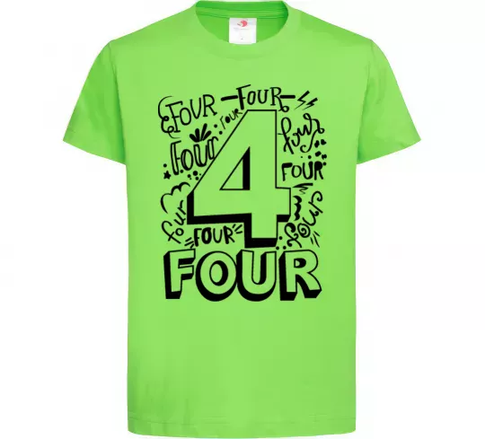 Детская футболка 4 - Four Лаймовый фото