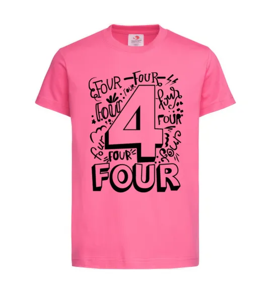 Дитяча футболка 4 - Four Яскраво-рожевий фото