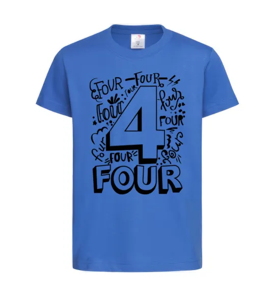 Дитяча футболка 4 - Four Яскраво-синій фото