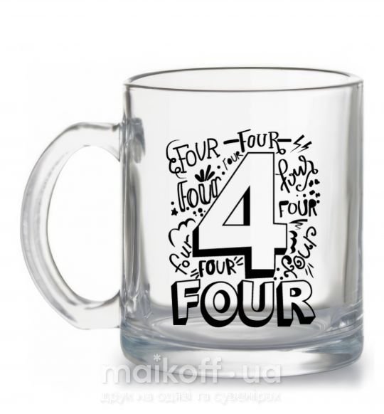 Чашка стеклянная 4 - Four Прозрачный фото