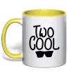 Чашка с цветной ручкой Two cool Солнечно желтый фото