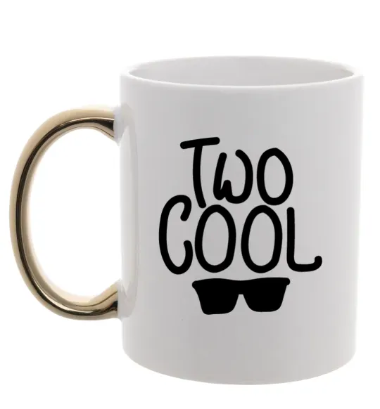 Чашка с цветной ручкой Two cool Золото фото