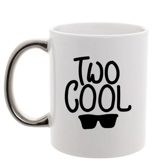 Чашка с цветной ручкой Two cool Серебро фото