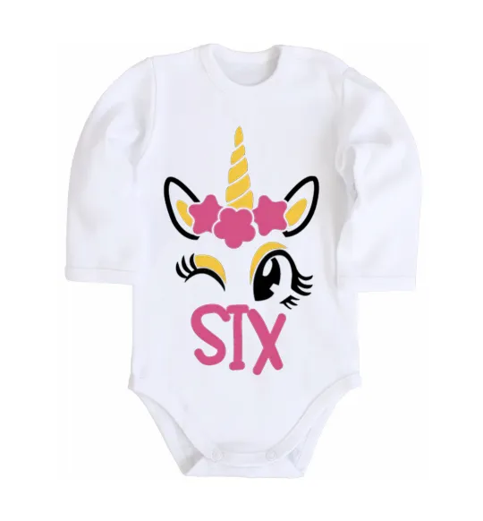 Детский боди Six unicorn Белый фото