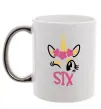 Чашка с цветной ручкой Six unicorn Серебро фото