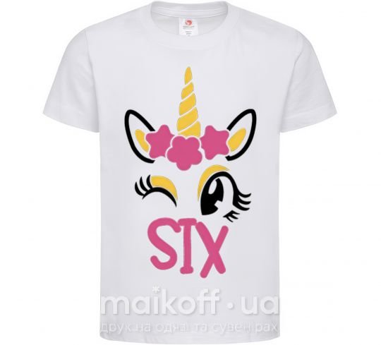 Детская футболка Six unicorn Белый фото