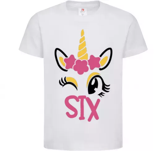 Детская футболка Six unicorn Белый фото