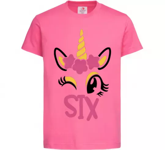 Детская футболка Six unicorn Ярко-розовый фото