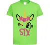 Детская футболка Six unicorn Лаймовый фото