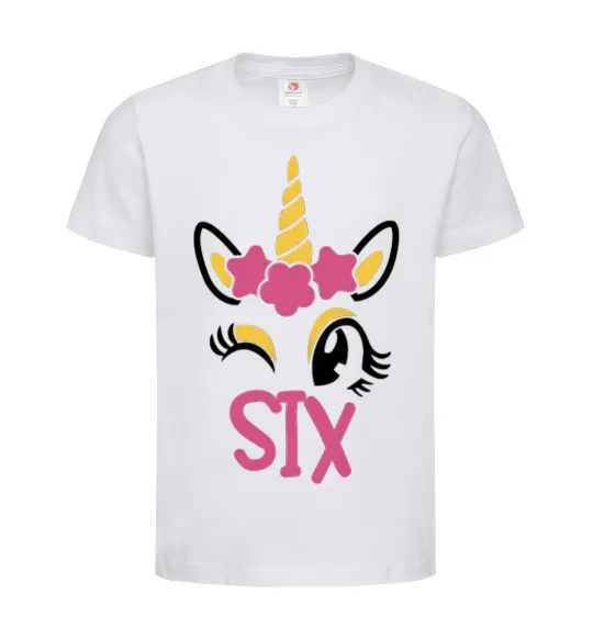 Дитяча футболка Six unicorn Білий фото
