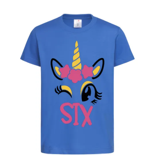 Дитяча футболка Six unicorn Яскраво-синій фото
