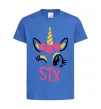 Дитяча футболка Six unicorn Яскраво-синій фото