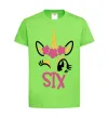 Дитяча футболка Six unicorn Лаймовий фото