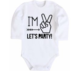Детский боди I am two let's party