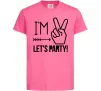 Детская футболка I am two let's party Ярко-розовый Детская футболка I am two let's party Ярко-розовый фото