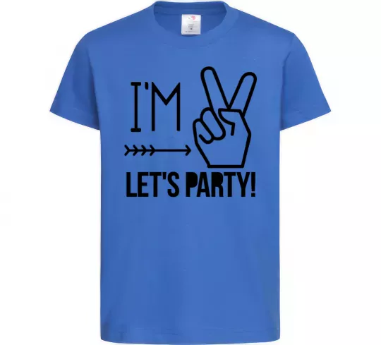 Детская футболка I am two let's party Ярко-синий фото