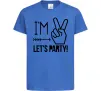 Детская футболка I am two let's party Ярко-синий Детская футболка I am two let's party Ярко-синий фото