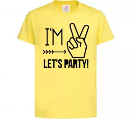 Детская футболка I am two let's party Лимонный фото